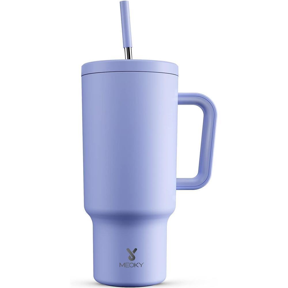 Meoky 40oz Tumbler with Handle and Straw in Lilac​​​​